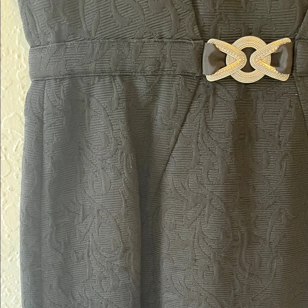 ANTONIO MELANI Black Midi Dress with Belt Detail - Picture 6 of 6